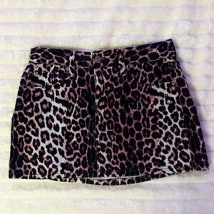 Y2K Leopard Print Mini Skirt
